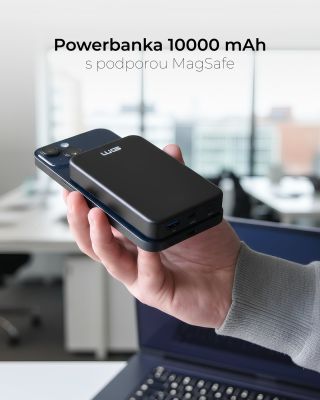 Konec „1 % paniky“. Bezdrátově přes MagSafe, nebo kabelem USB-C — hotovo během chvilky. 10 000 mAh = klid v kapse....